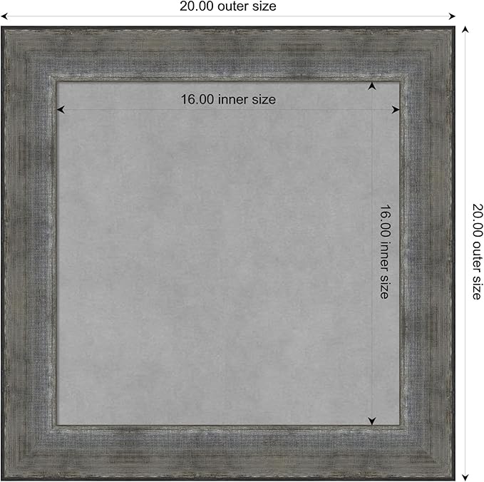 Amanti Art Silver Framed Magnetic Board 20x20 Small Vision Board - Image 4