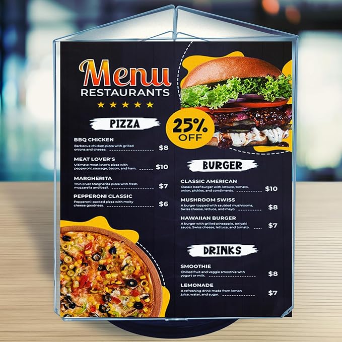 Azar Displays 193732 8.5" W x 11" H 3-Sided Sign Holder - Image 4