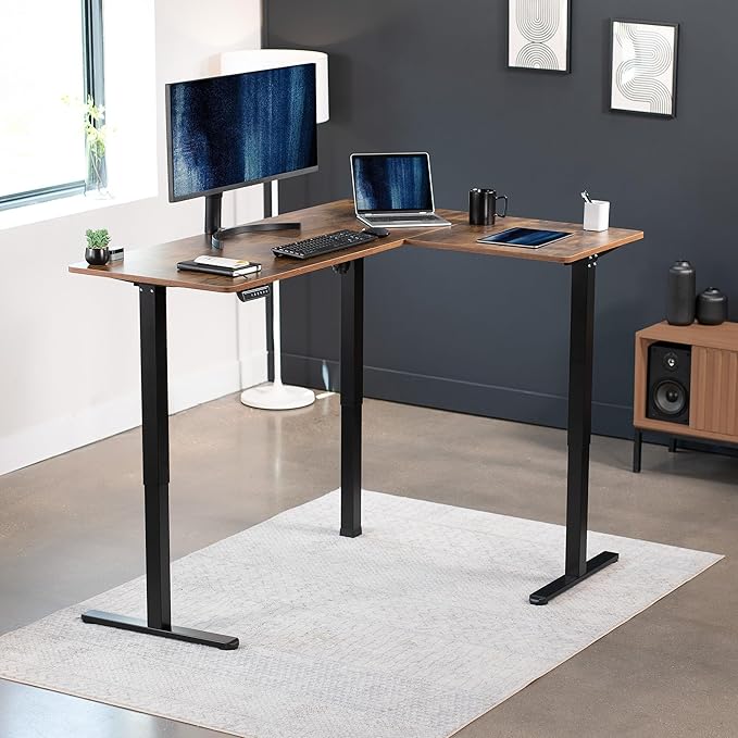 VIVO Electric Corner 63 x 47 inch L-Shaped Standing Desk, Memory Height - Image 2