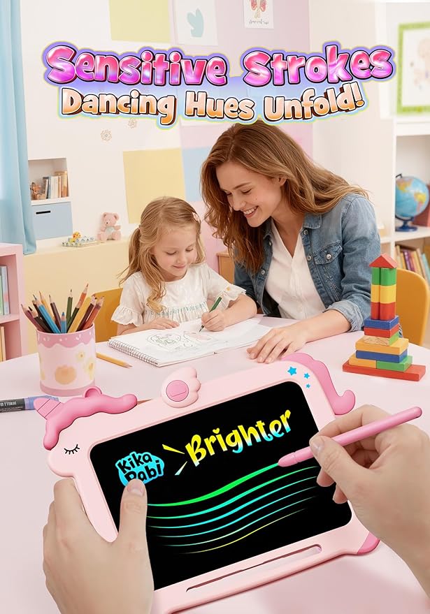 Kikapabi LCD Writing Tablet for Kids, Unicorn Colorful Screen Doodle Board - Image 3