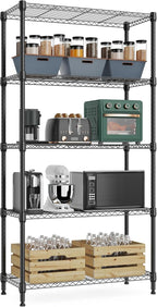M MZG 1250 lbs 5 Tier Shelf Metal Storage Shelves Wire Rack Closet Organizers by MEIGAOPLASTICANDMETALHKCOLIMITED