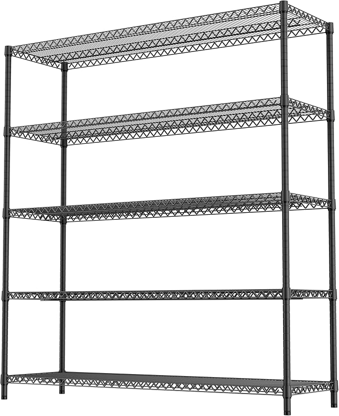 M MZG 5 Tiers Storage Shelves Load 3300LBS, Metal Shelving Wire Metal Shelving - Image 7