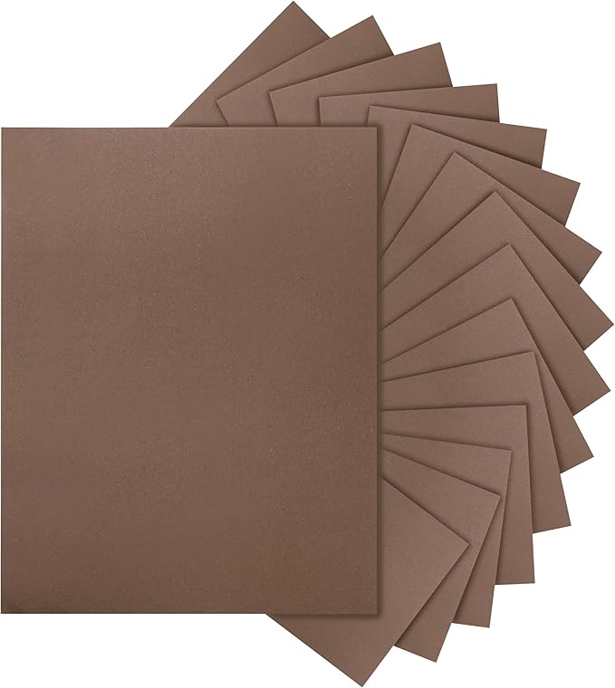 Silunkia 40 Sheets Coffee Color Cardstock 8.5 x 11 Crafts Paper, 200gsm/75lb by Silunkia