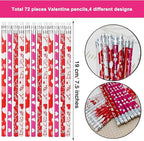 Hdagbnn 72PCS Valentine's Day Pencils, Wooden Heart Pencil - Image 2