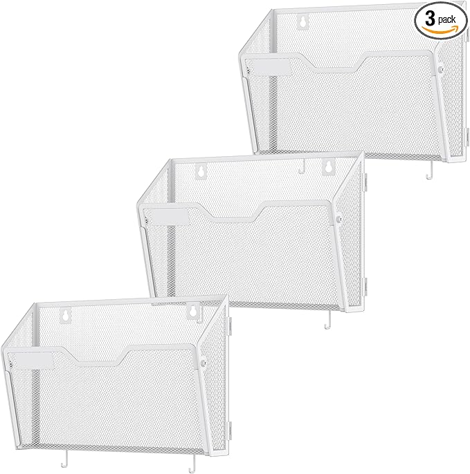 Docnest 3 Pack Hanging Wall File Holders, Mesh Wall Letter File Holder by DocNest
