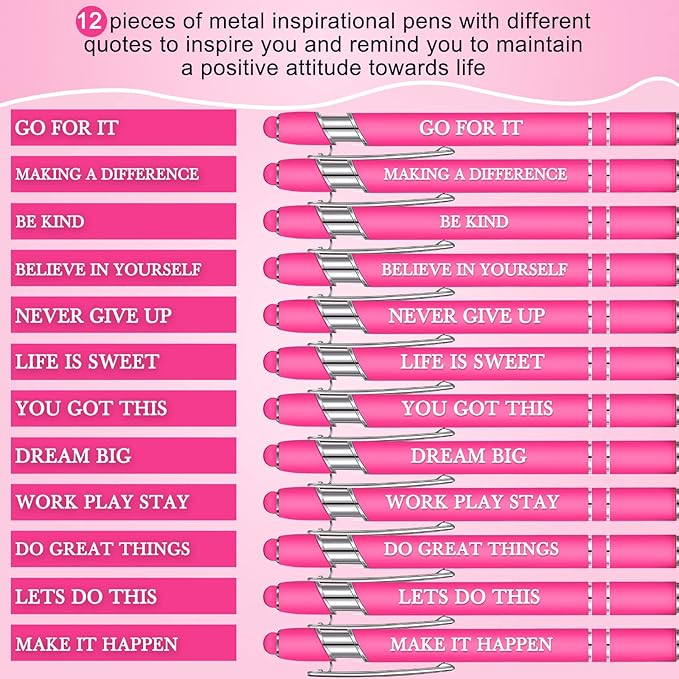 Zonon 12 Pcs Inspirational Pens Bulk Funny Ballpoint Pen - Image 3