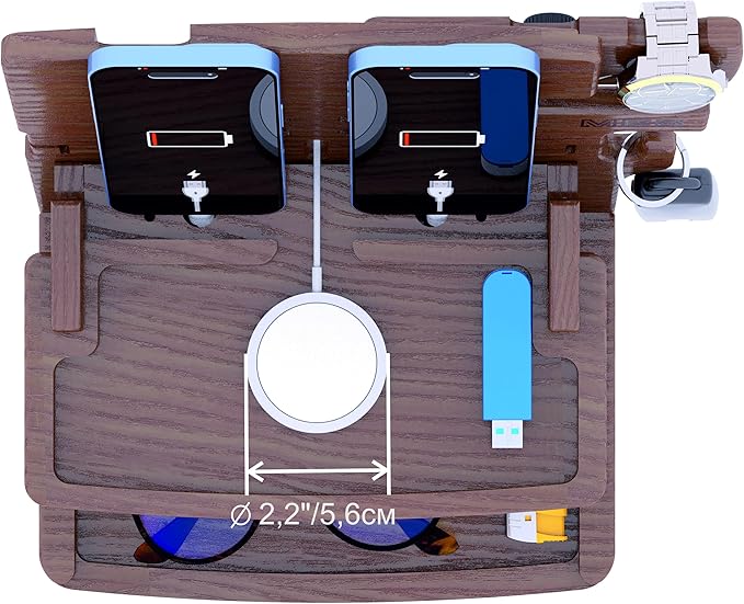 MED Wood Phone Docking Station – Nightstand Desk Organizer - Image 6
