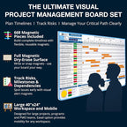 PMXBOARD Gantt Chart Project Whiteboard Kit | 668 Magnetic Pieces and Easel | - Image 2