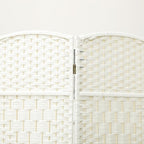 HOMCOM 4 Panel Room Divider, Hand-Woven Freestanding Wall Partition - Image 8