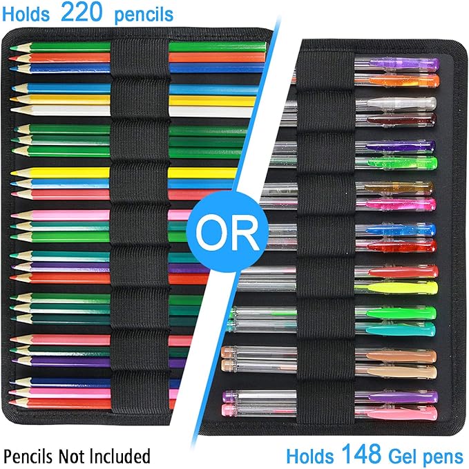 YOUSHARES Colored Pencil Case 220 Slots Pen Case Organizer - Image 2