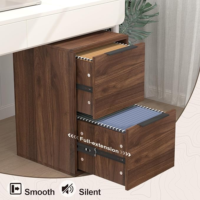 FATIGOS 2 Drawer File Cabinets, Wood File Cabinet - Image 4