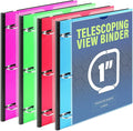 WOT I 4-Pack Telescoping 3 Ring Binder 1 Inch, Expandable Flexible Binder by WOTI