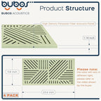 BUBOS 4 Pack Thickened Acoustic Panels, 23.6''x11.8'' Self-Adhesive Sound - Image 2