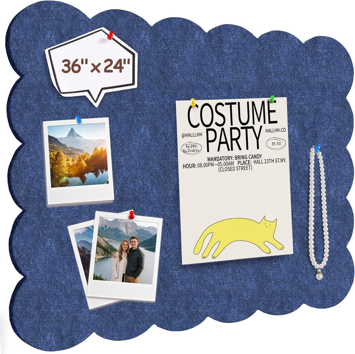 Felt Bulletin Board 36" x 24" Cork Board Alternative,Decorative Fel...