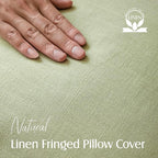 Foindtower Set of 2 Decorative Linen Fringe Lumbar Throw Pillow Covers - Image 2