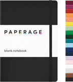 PAPERAGE Blank Journal Notebook, 160 Pages, Medium 5.6 in x 8 in by PAPERAGE