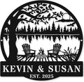 Personalized Mountain Campfire Sign, Custom Fire Pit & Campsite Decor, Metal