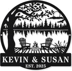 Personalized Mountain Campfire Sign, Custom Fire Pit & Campsite Decor, Metal by HYTSIGN