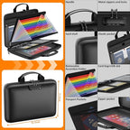 Fireproof File Organizer with Lock, Hard-Shell Case Fireproof Document Box with - Image 4