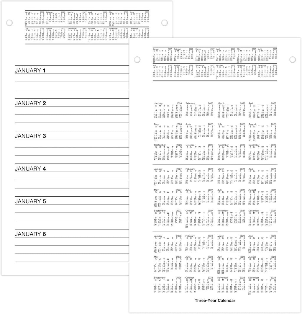 AT-A-GLANCE 2027 Desk Calendar Refill for E5800 Base, Daily Desk Pad Refill, 5" x 8" (E4585027)