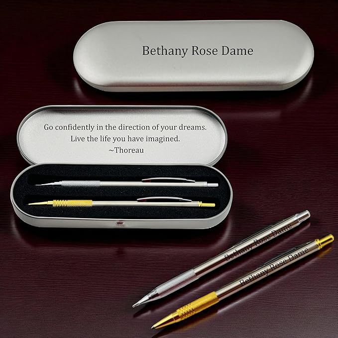 ELMA VADA STUDIO Custom Engraved Mechanical Pencil Set – Personalized 0.7mm & - Image 2