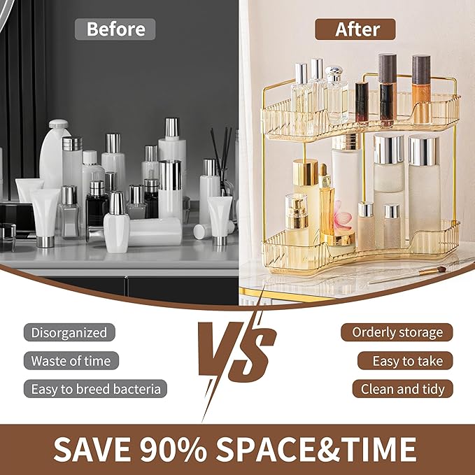 YCIA&DONE Corner Bathroom Counter Organizer, Makeup Organizer - Image 2
