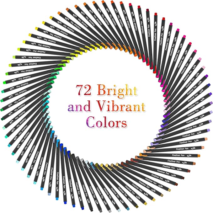 Tebik 80 Pack Planner Colored Pens, 72 Colors Drawing Pens - Image 7