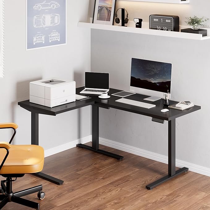 FLEXISPOT L Shaped Standing Desk, 63 x 47 Inch Electric Height Adjustable - Image 2