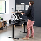 VIVO 32 inch Desk Converter, K Series, Height Adjustable Sit to Stand Riser - Image 9