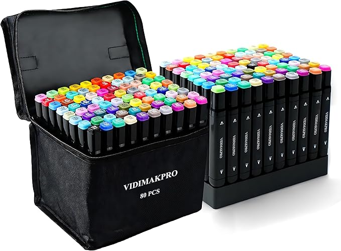 VIDIMAKPRO Alcohol Markers 80 Colors by Unknown