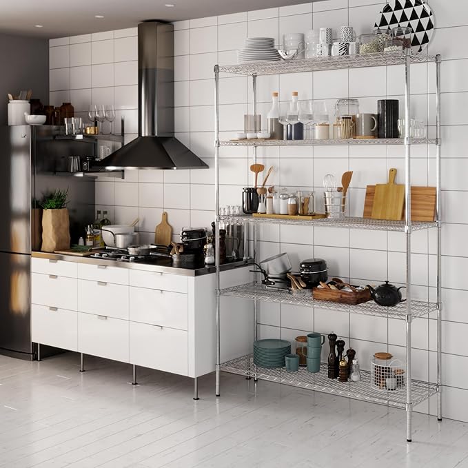 Regal Altair 18" Deep x 54" Wide x 86" Height Wire Shelving Kit | 5-Tier | NSF - Image 8