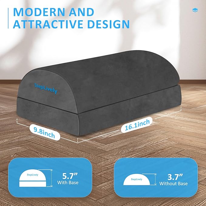 StepLively Foot Rest for Under Desk at Work, Comfortable Foot Stool - Image 4