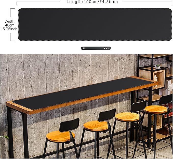 Mydours PU Leather Desk Mat, 74.8"x15.7" Ultra Large Desk Pad, Waterproof - Image 2