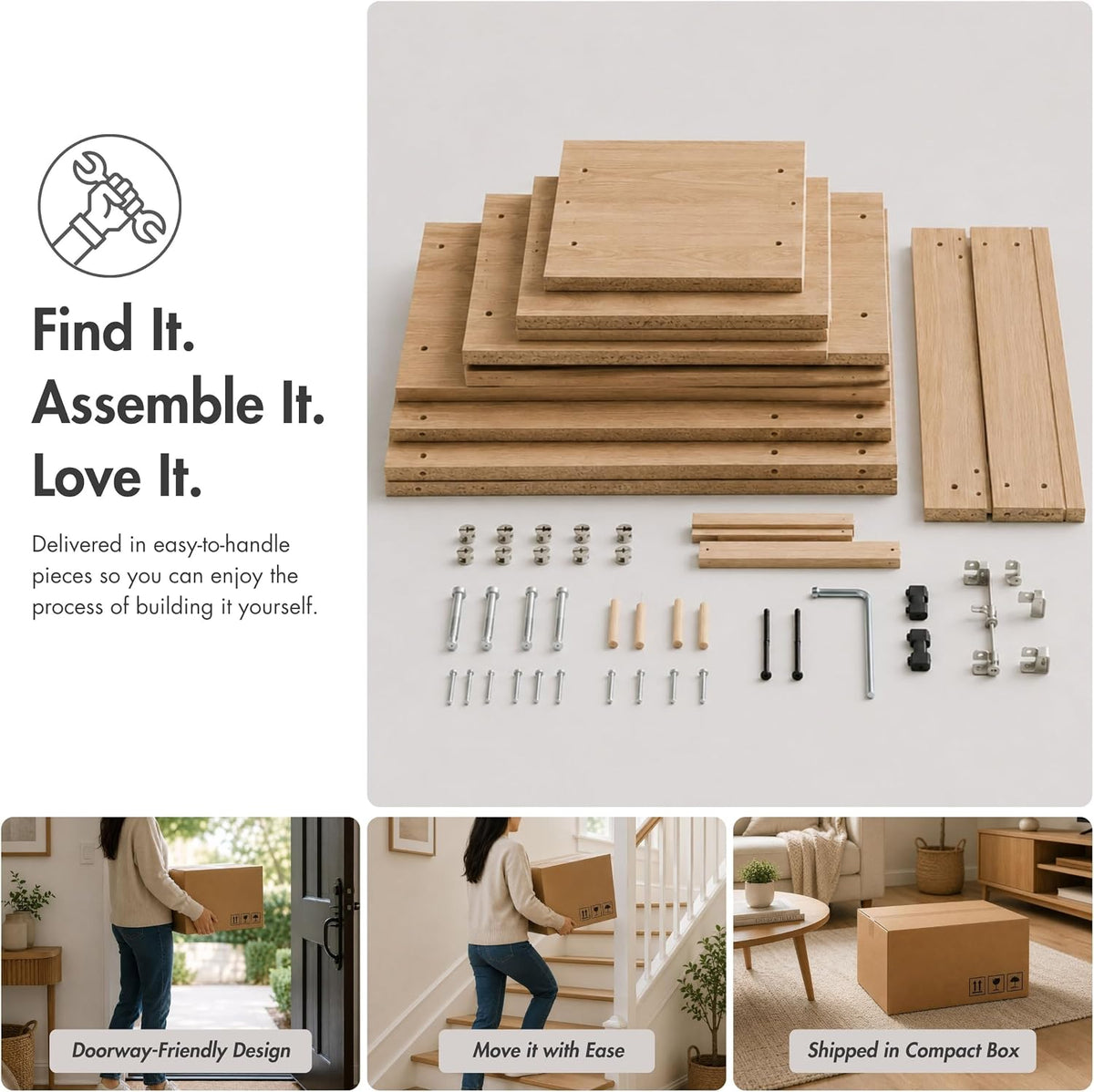 Homes: Inside + Out Apexa 2-Drawer Wooden Stackable Storage Drawers, Small Fo...