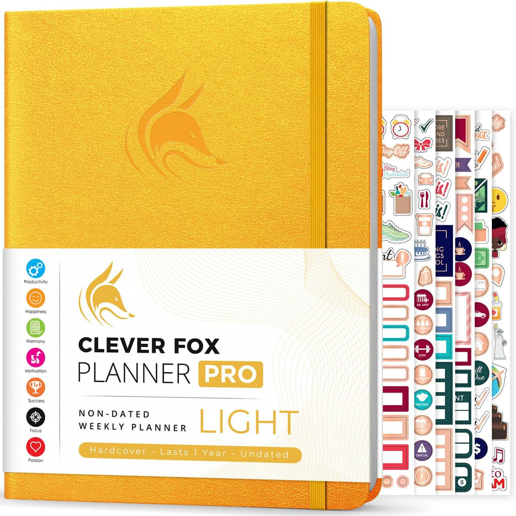Clever Fox Planner PRO Light – Weekly & Monthly Life Planner to Increase