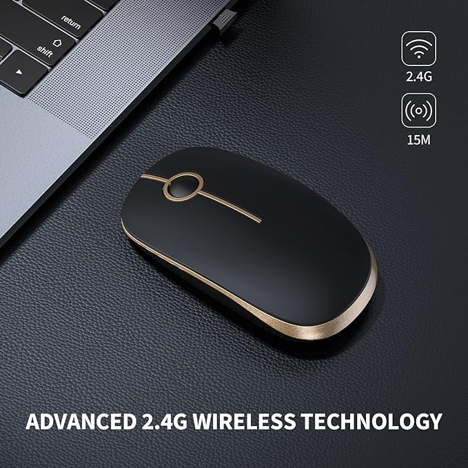VssoPlor Wireless Mouse, 2.4G Slim Portable Computer Laptop Mouse - Image 2