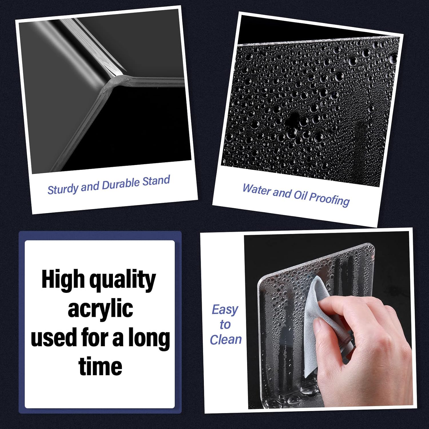 Clear Acrylic Book Ends for Shelves Heavy Duty L Shaped, 2 Pcs