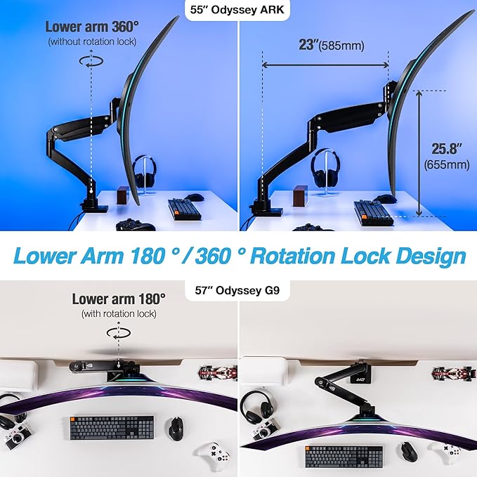 AVLT Single 17"-57" Super Ultrawide Monitor Arm - Image 5
