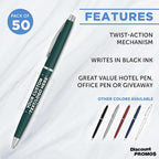 DISCOUNT PROMOS Custom Langham Ballpoint Pens Set of 50, Personalized Bulk Pack - Image 2