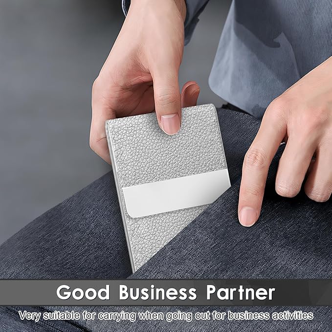 Business Card Holder with Ultra Slim Design, Business Card Case with Premium PU - Image 6