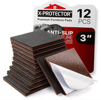 X-PROTECTOR Non Slip Furniture Pads – 12 Premium Furniture Grippers 3"! Best by X-Protector