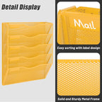 EASEPRES 5 Pocket Mesh Hanging Wall File Organizer, Wall Mounted Mail Paper - Image 4