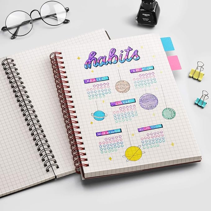 EMSHOI Graph Paper Spiral Notebook 7.48" x 10.15", 2 Pack 320 Pages B5 Large - Image 7