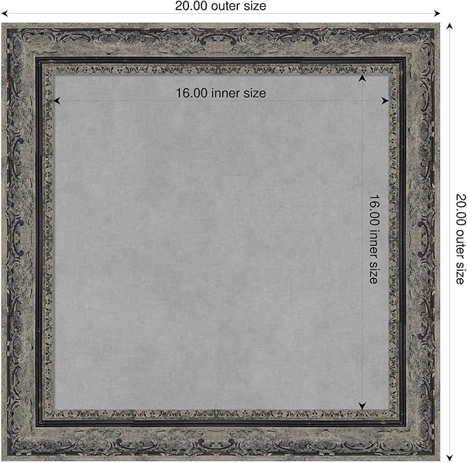 Amanti Art Black Framed Magnetic Board 20x20 Small Vision Board - Image 2