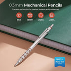 Nicpro Blocky Gear 0.3 mm Mechanical Pencils Set in Case, Metal Pencil - Image 2