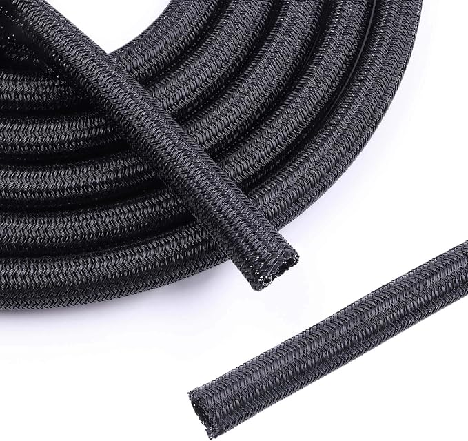 Flauzmann 1/2" Braided Cable Sleeve - 10Ft Cat Cord Protector Split Wire Loom by Unknown