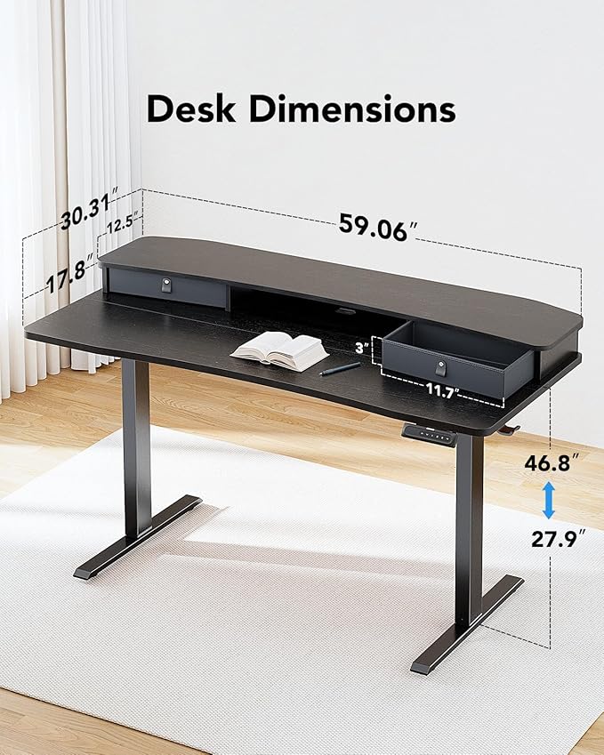 HUANUO 60″ x 30″ Electric Standing Desk - Image 3