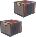 SREGGSIY 2 Pack Metal File Baskets, Hanging File Folder Organizer, Office File