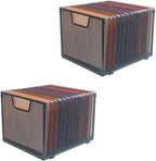 SREGGSIY 2 Pack Metal File Baskets, Hanging File Folder Organizer, Office File
