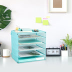 EASEPRES 5 Slot Mesh Desk Organizer Tray, File Paper Letter Folder Holder - Image 6